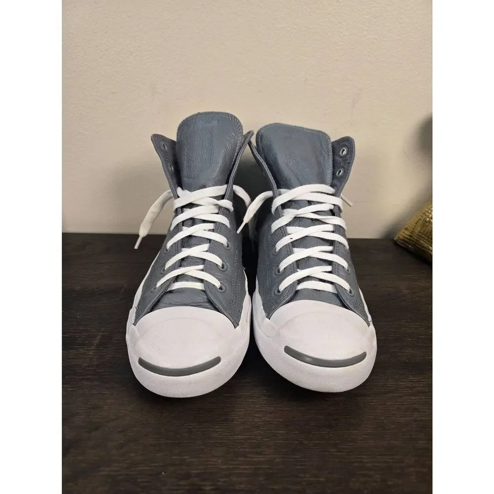 Converse Jack Purcell Jack Mid Leather Cool Grey Men's Shoes Size 9